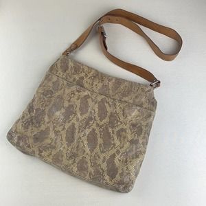 Hobo Mara Autumn Python Leather Crossbody Purse Red Interior